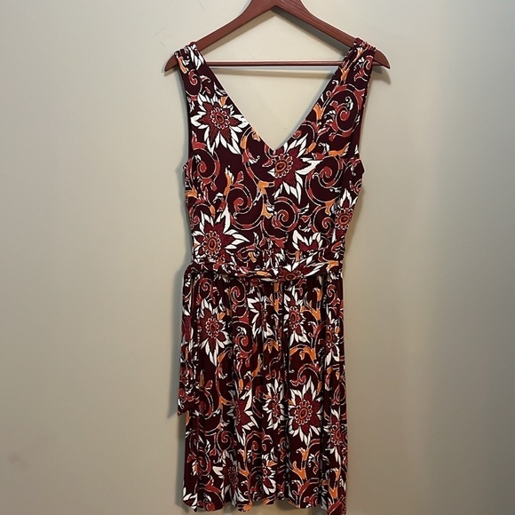Loft Midi Sleeveless Multi Floral Dress Women’s M - Picture 4 of 14